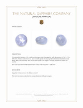 2.95 Ct. Violet Star Sapphire from Ceylon (Sri Lanka) Appraisal