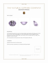 0.46 Ct. Pinkish Purple Sapphire from Ceylon (Sri Lanka) Appraisal