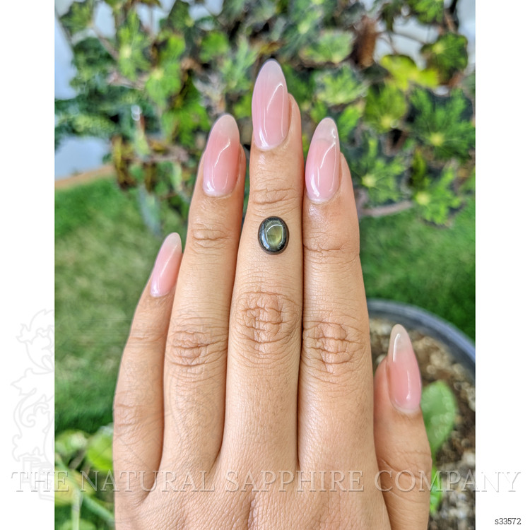 2.42 Ct. Black Star Sapphire from Ceylon (Sri Lanka)