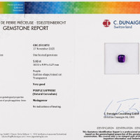 5.02 Ct. Purple Sapphire from Madagascar Scan Report