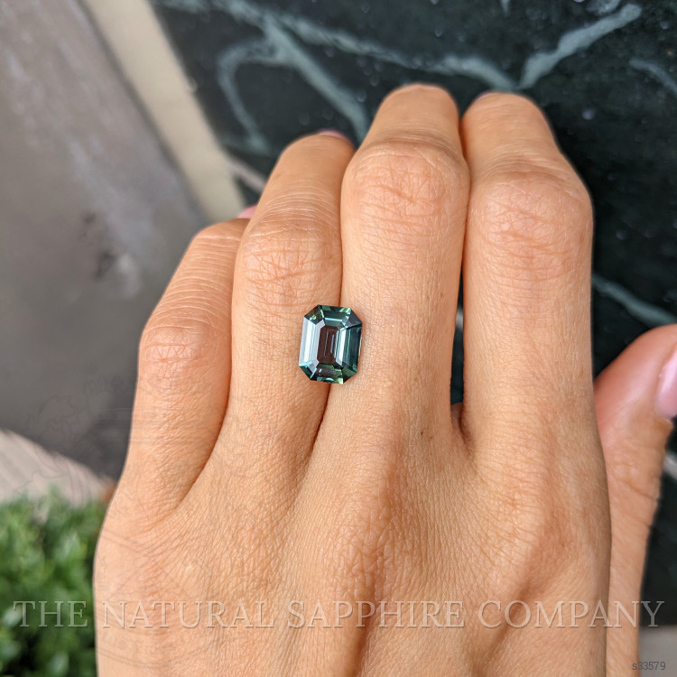 3.65 Ct. Bluish Green Sapphire from Ceylon (Sri Lanka)