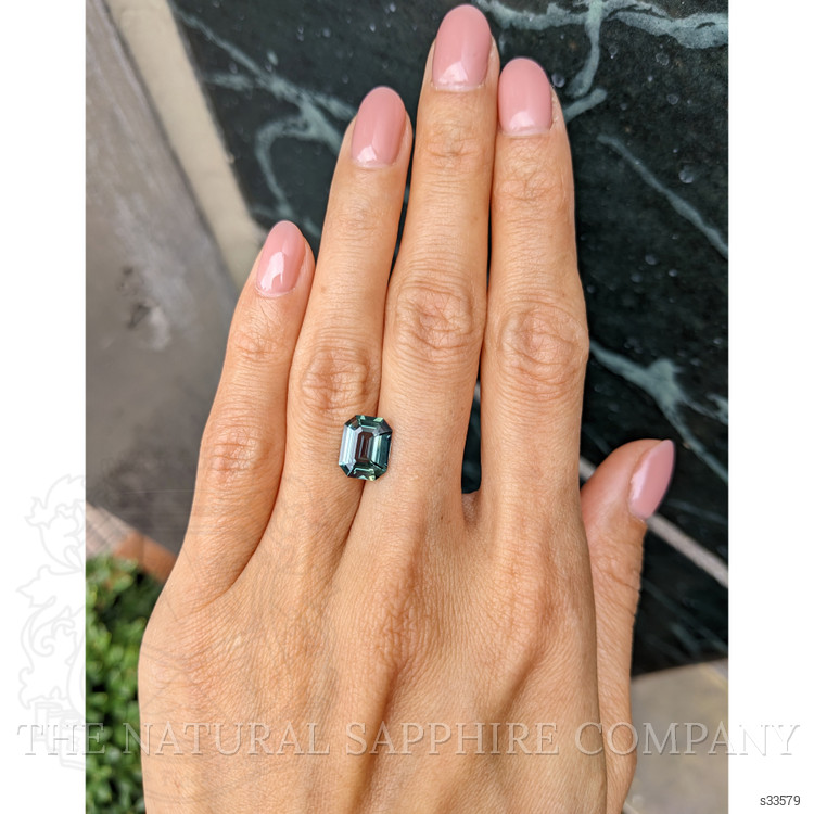 3.65 Ct. Bluish Green Sapphire from Ceylon (Sri Lanka)