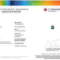 8.01 Ct. Bi Color / Parti Sapphire from Ceylon (Sri Lanka) Scan Report