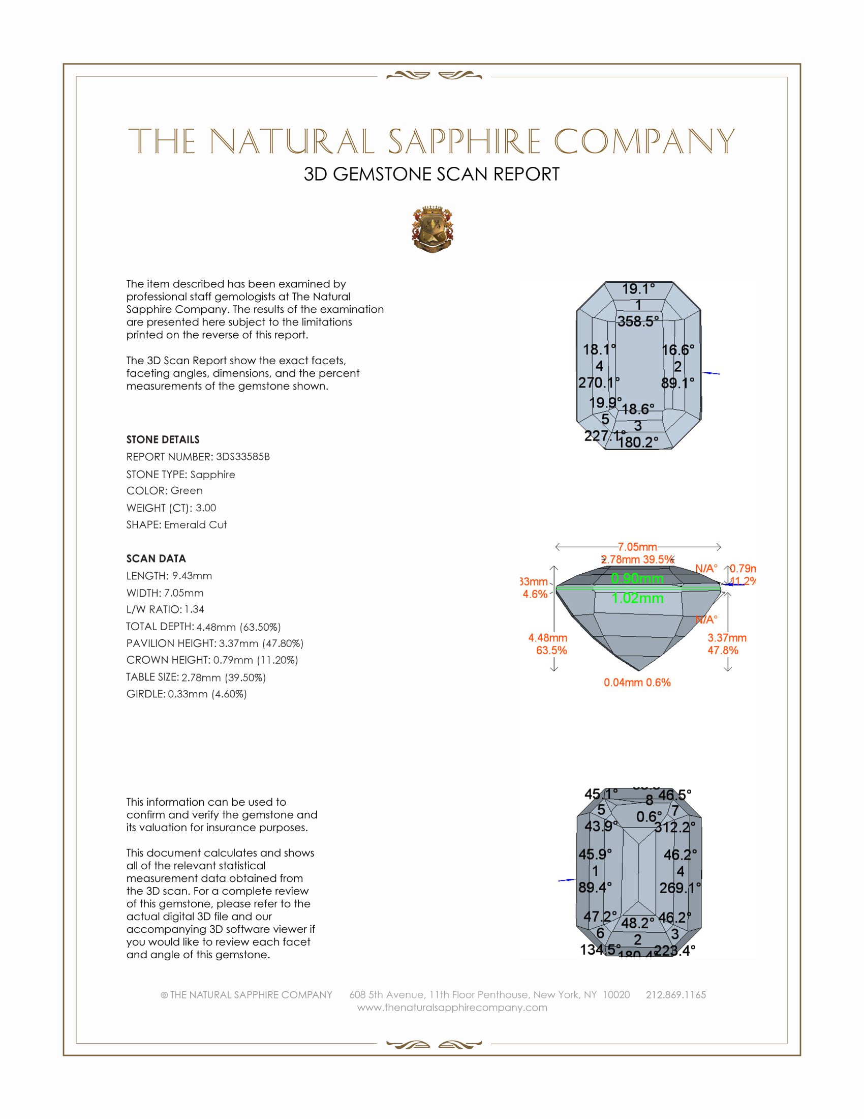 3.00 Ct. Green Sapphire from Madagascar