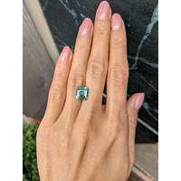 4.58 Ct. Bluish Green Sapphire from Madagascar Life Style