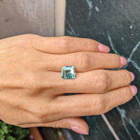 4.58 Ct. Bluish Green Sapphire from Madagascar Life Style