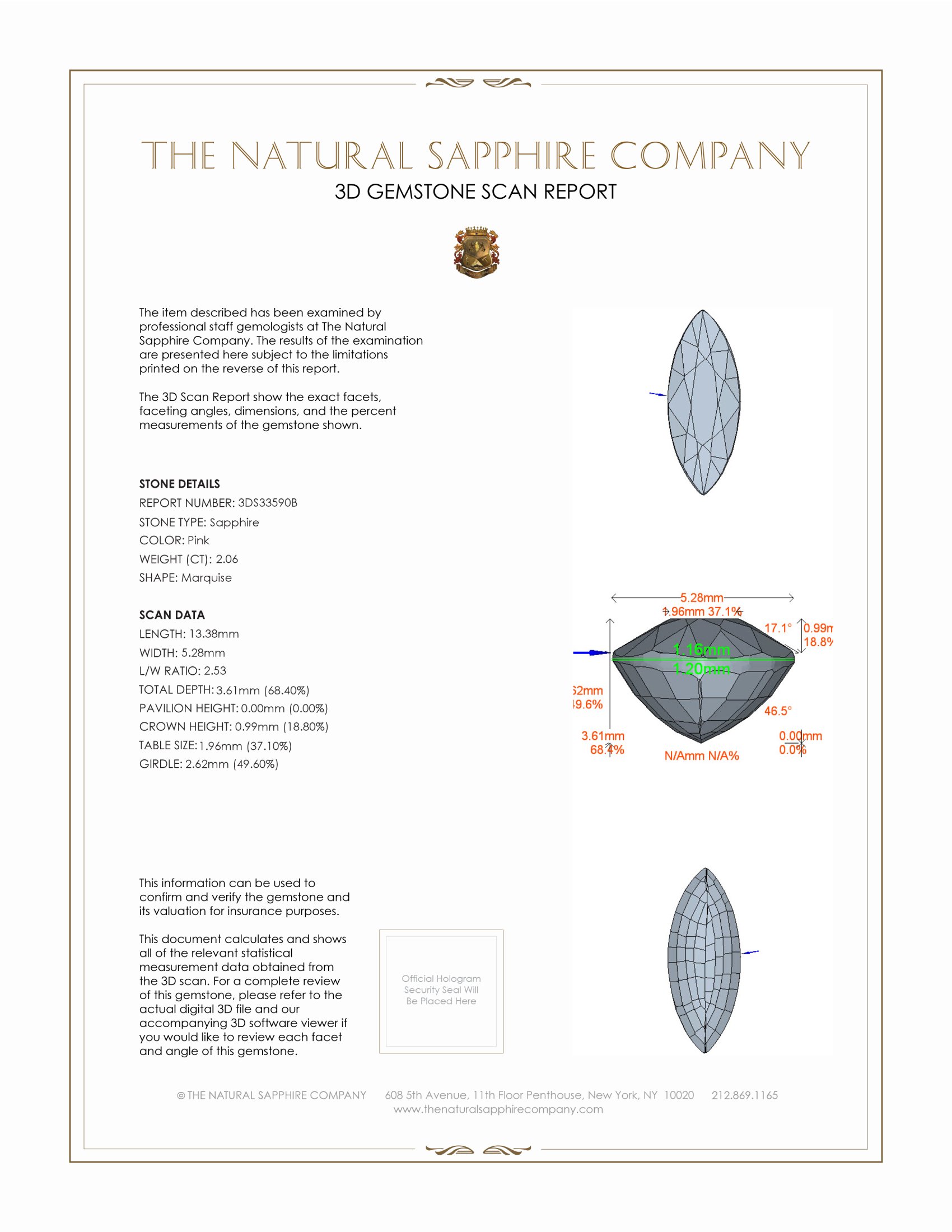 2.06 Ct. Pink Sapphire from Ceylon (Sri Lanka)