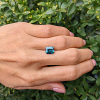 3.52 Ct. Bluish Green Sapphire from Madagascar Life Style