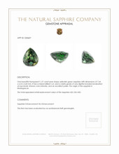 1.57 Ct. Yellowish Green Sapphire from Madagascar Appraisal