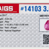 3.03 Ct. Reddish Pink Sapphire from Ceylon (Sri Lanka) Scan Report