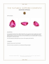 4.25 Ct. Purplish Pink Sapphire from Ceylon (Sri Lanka) Appraisal