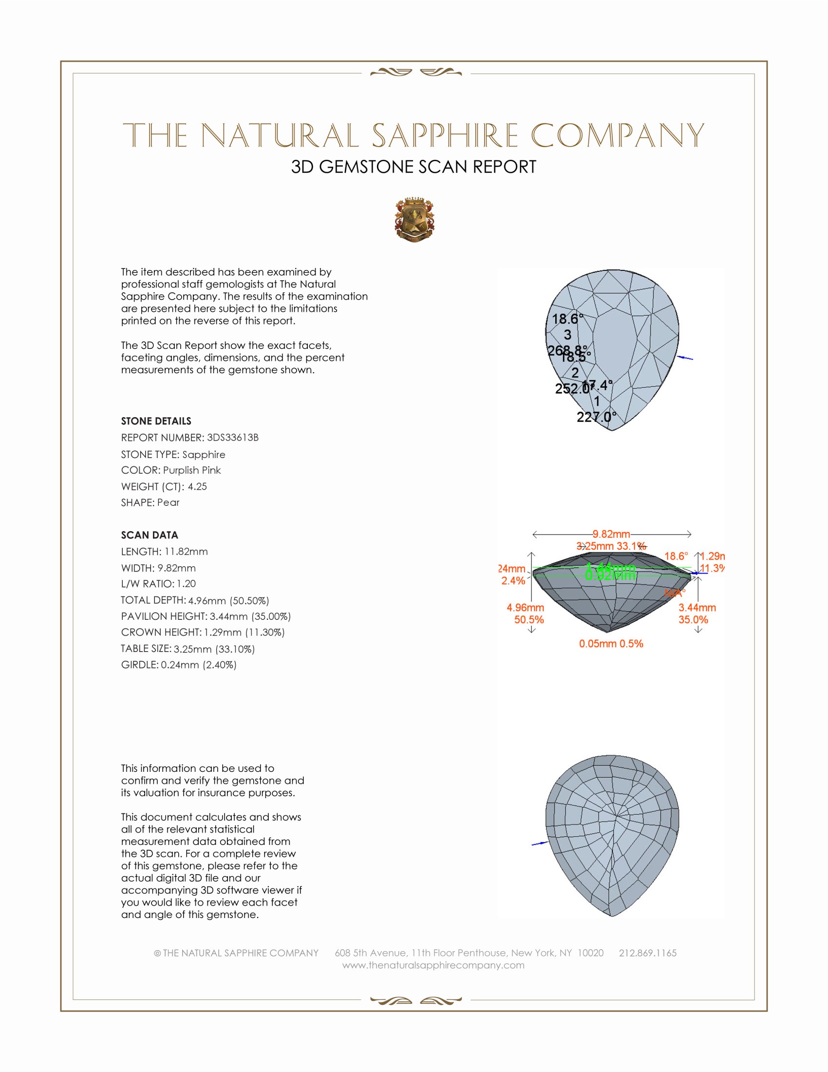 4.25 Ct. Purplish Pink Sapphire from Ceylon (Sri Lanka)