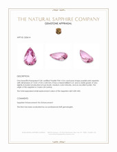 4.56 Ct. Purplish Pink Sapphire from Ceylon (Sri Lanka) Appraisal
