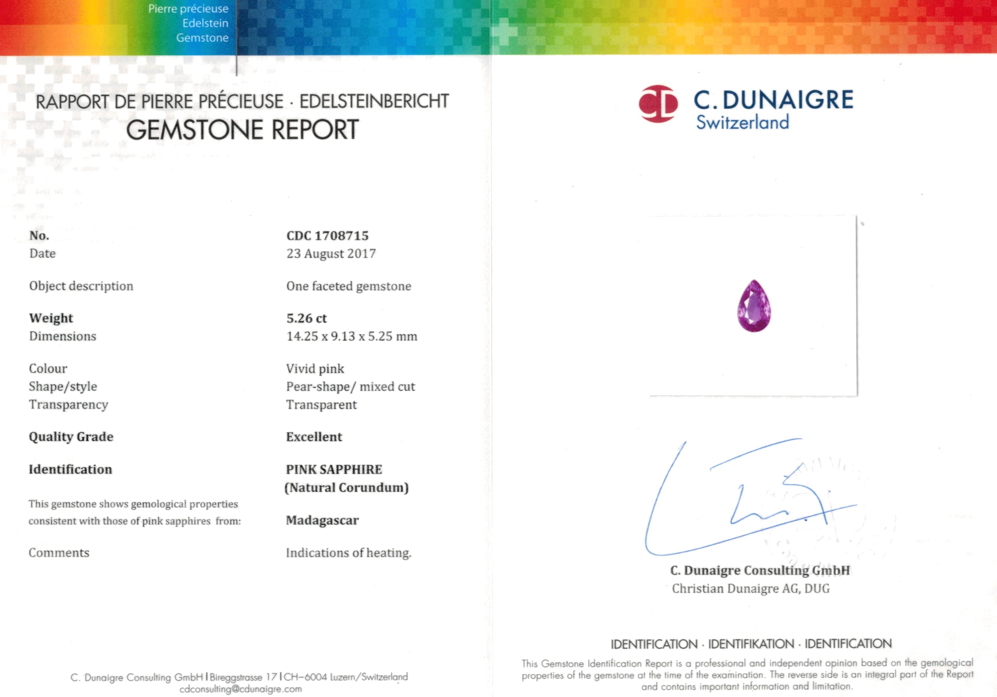 5.26 Ct. Reddish Pink Sapphire from Madagascar