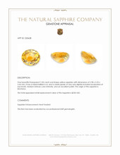 1.00 Ct. Yellow Sapphire from Montana Appraisal
