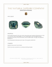 3.00 Ct. Bluish Green Sapphire from Madagascar Appraisal