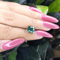 3.00 Ct. Bluish Green Sapphire from Madagascar Life Style