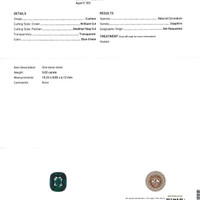 5.02 Ct. Bluish Green Sapphire from Madagascar Scan Report