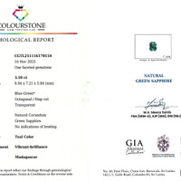 3.50 Ct. Bluish Green Sapphire from Madagascar Scan Report