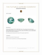 4.03 Ct. Bluish Green Sapphire from Madagascar Appraisal