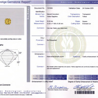 10.20 Ct. Yellow Sapphire from Ceylon (Sri Lanka) Scan Report