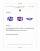 0.88 Ct. Color Change Sapphire from Ceylon (Sri Lanka) Appraisal