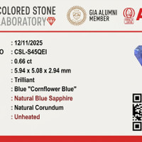 0.66 Ct. Blue Sapphire from Ceylon (Sri Lanka) Scan Report