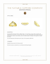 1.03 Ct. Yellow Sapphire from Ceylon (Sri Lanka) Appraisal