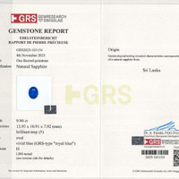 9.90 Ct. Blue Sapphire from Ceylon (Sri Lanka) Scan Report