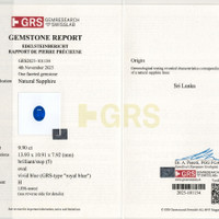 9.90 Ct. Blue Sapphire from Ceylon (Sri Lanka) Scan Report