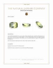 0.66 Ct. Yellowish Green Sapphire from Madagascar Appraisal