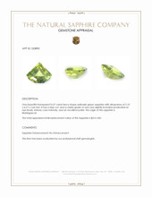 0.57 Ct. Yellowish Green Sapphire from Madagascar Appraisal