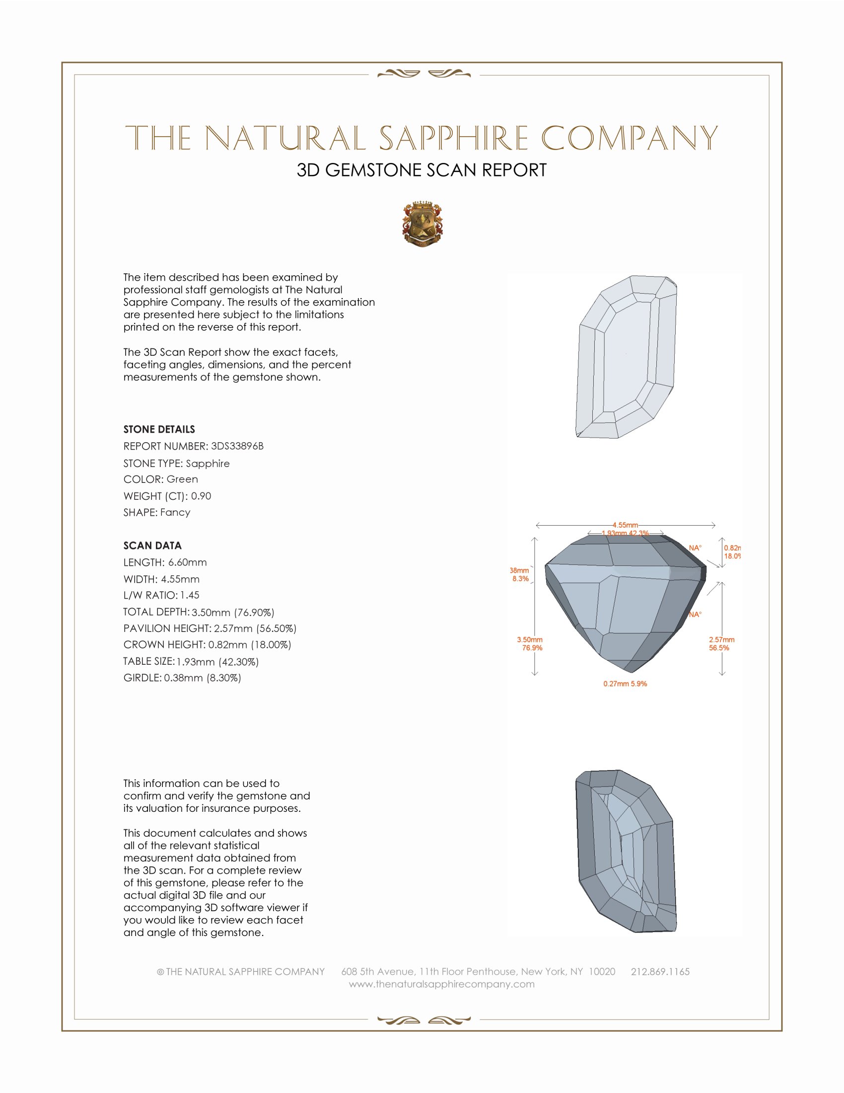 0.90 Ct. Green Sapphire from Madagascar