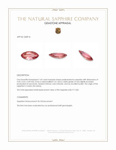 1.03 Ct. Padparadscha Sapphire from Ceylon (Sri Lanka) Appraisal