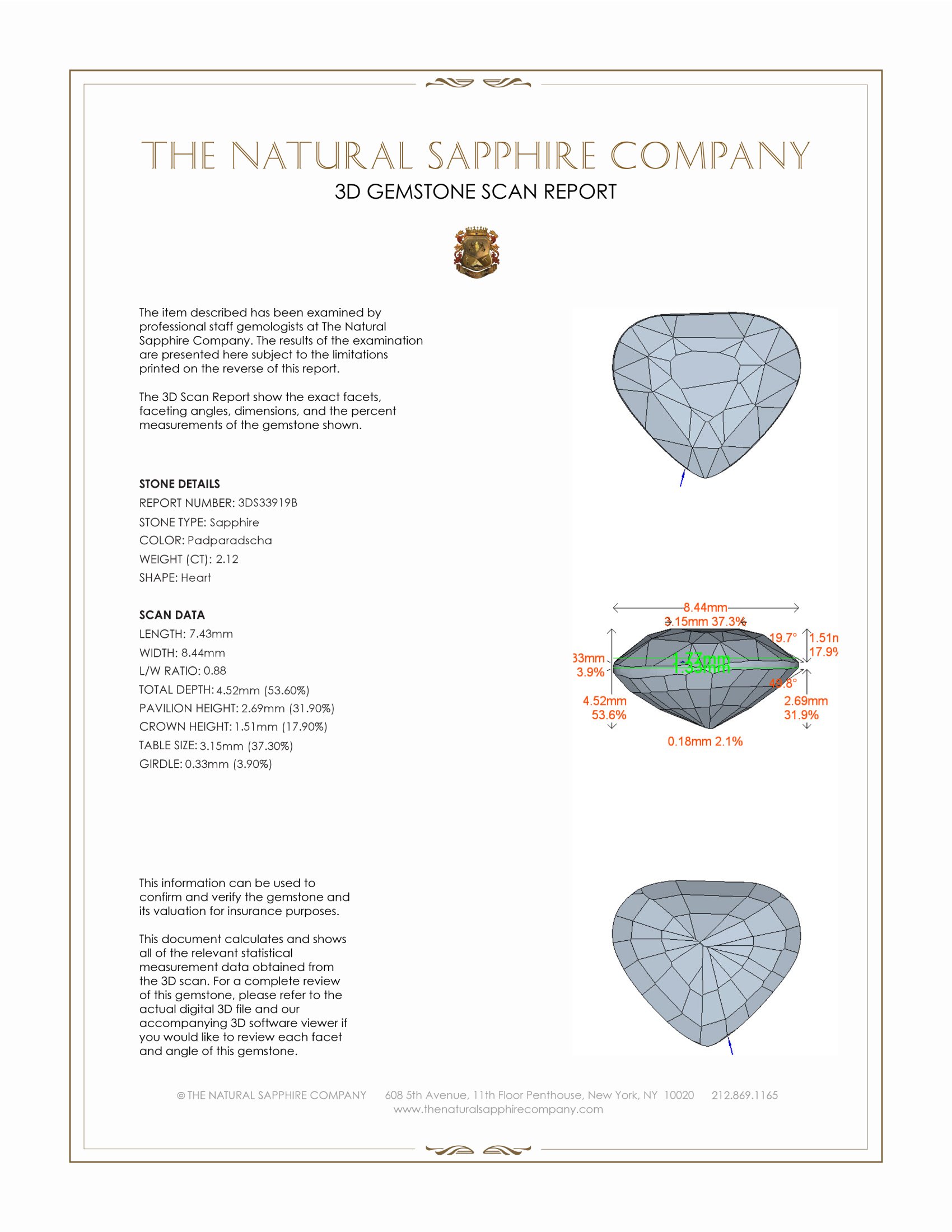 2.12 Ct. Padparadscha Sapphire from Madagascar