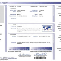 6.29 Ct. Blue Sapphire from Madagascar Scan Report