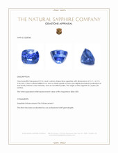 0.74 Ct. Blue Sapphire from Ceylon (Sri Lanka) Appraisal