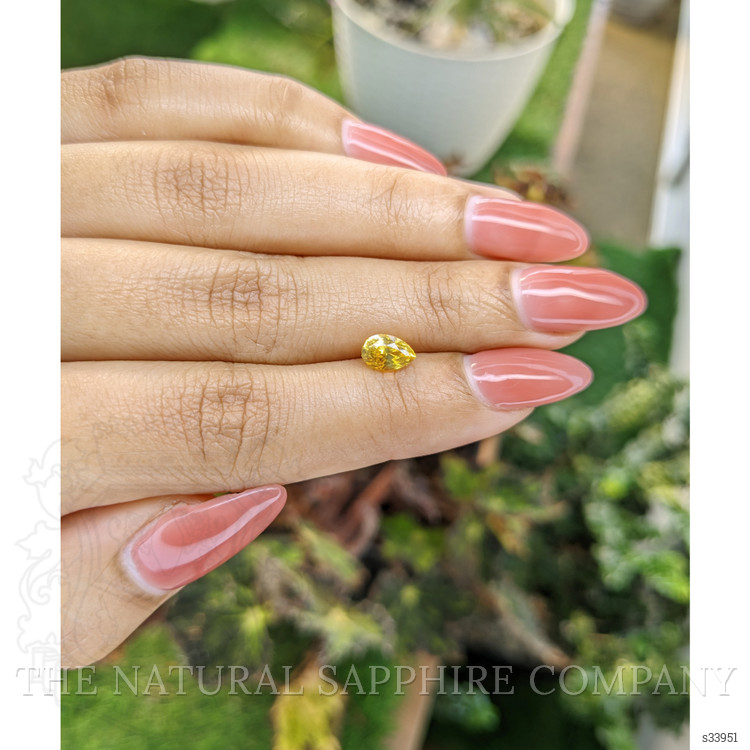 1.12 Ct. Orangish Yellow Sapphire from Ceylon (Sri Lanka)