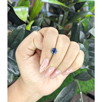 1.55 Ct. Greenish Blue Sapphire from Madagascar Life Style