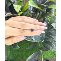 1.55 Ct. Greenish Blue Sapphire from Madagascar Life Style