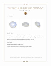 1.04 Ct. Greyish Blue Star Sapphire from Ceylon (Sri Lanka) Appraisal