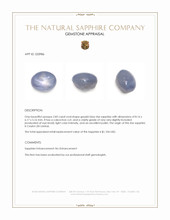 2.83 Ct. Greyish Blue Star Sapphire from Ceylon (Sri Lanka) Appraisal