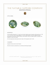 2.13 Ct. Yellowish Green Sapphire from Ceylon (Sri Lanka) Appraisal