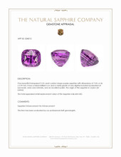 2.55 Ct. Purple Sapphire from Ceylon (Sri Lanka) Appraisal