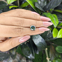 3.03 Ct. Bluish Green Sapphire from Madagascar Life Style