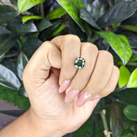 3.03 Ct. Bluish Green Sapphire from Madagascar Life Style