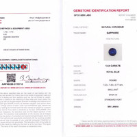 1.64 Ct. Blue Sapphire from Ceylon (Sri Lanka) Scan Report