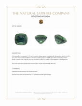 1.57 Ct. Green Sapphire from Madagascar Appraisal