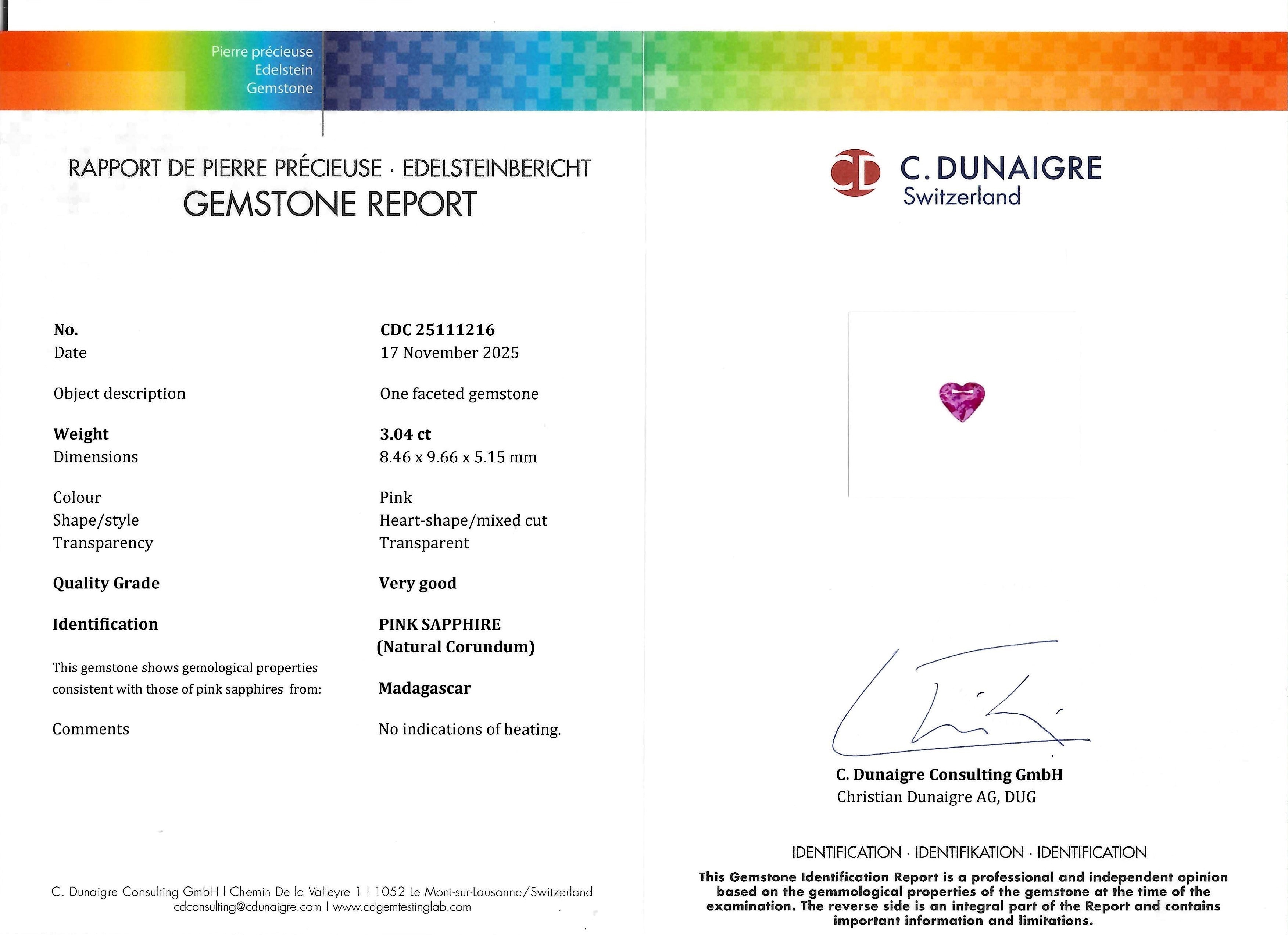 3.04 Ct. Pink Sapphire from Madagascar