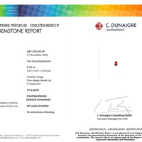 0.72 Ct. Padparadscha Sapphire from Ceylon (Sri Lanka) Scan Report